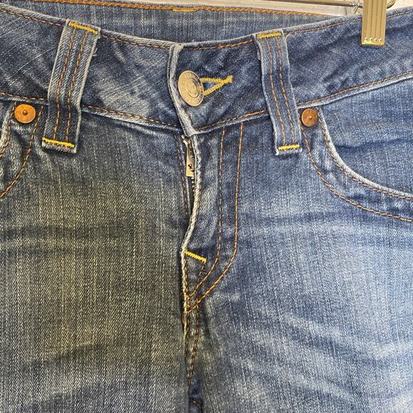 True Religion Hi-Rise Bootcut Medium Wash Blue Jeans EUC Sz 28 Cotton - Picture 5 of 15